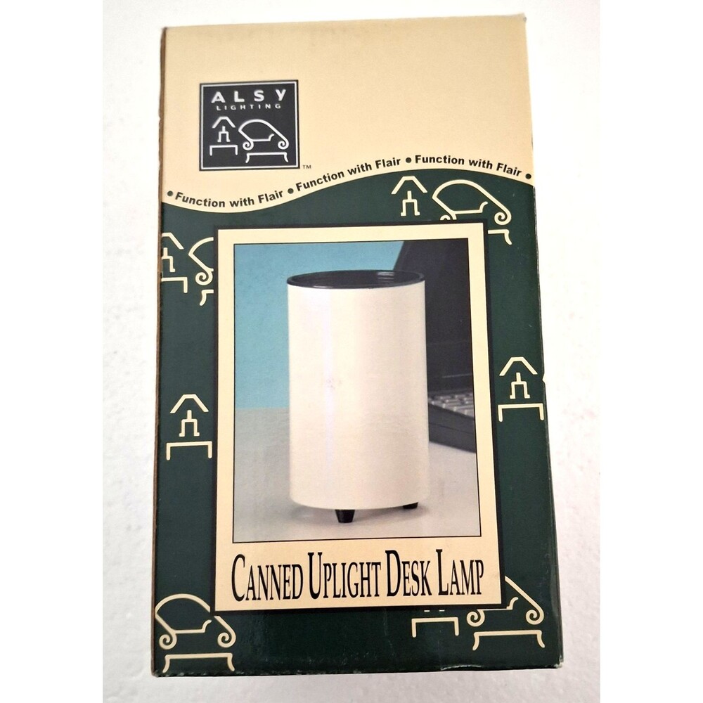Vintage Alsy Lighting Canned Upright Desk Lamp 7.5 inches White New Open Box